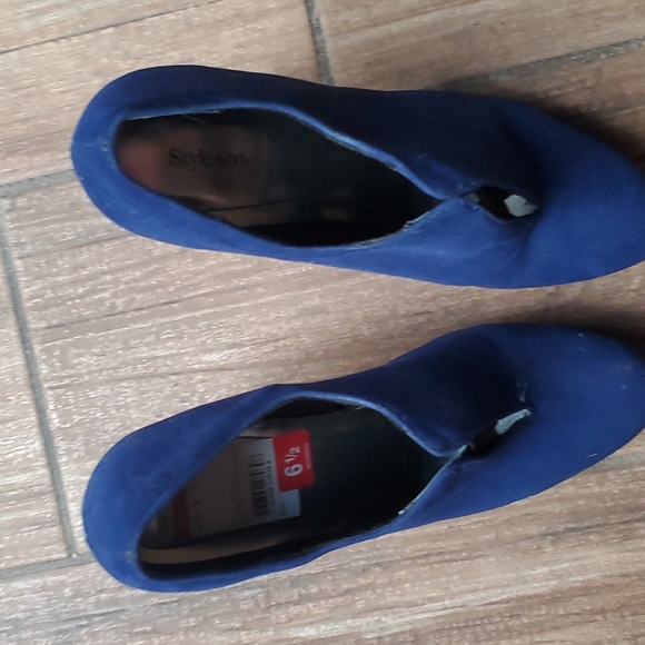 Style & Co Webb Blue Hidden Platform Stiletto Stretch Booties. - Picture 3 of 12